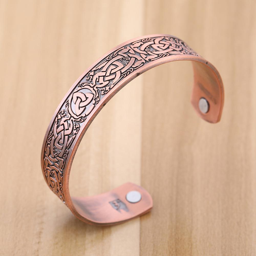 Talisman Health Bracelets Tree Of Life Luck Knot Runes Trinity Magnetic Cuff Bangles Women Men Adjustable Bracelet