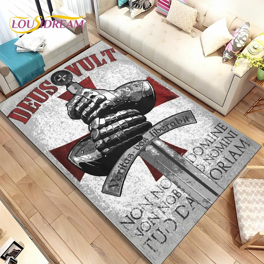 Коврик для игровой зоны Cavalier Knight Templar Crusaders, ковер для дома, гостиной, спальни, дивана, коврик для двери, нескользящий напольный коврик