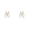 Элегантные серьги в виде кролика из серебра 925 пробы с цирконом, легкая роскошь и универсальность.