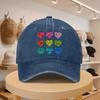 Unisexs Pixel Love Pattern Baseball Cap  Adjustable Casual Hat for Autumn Travel  Seaside Vacation  Unisex Couples Cap