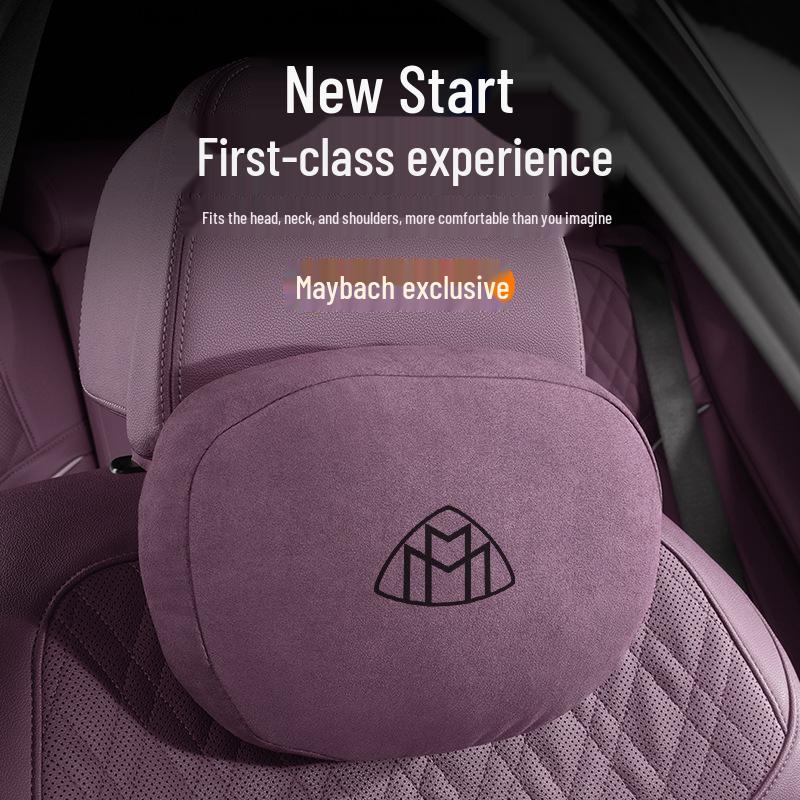 Подушка для поддержки шеи и поясницы автомобиля Maybach Mercedes-Benz Xiaomi SU7 - Фиолетовая