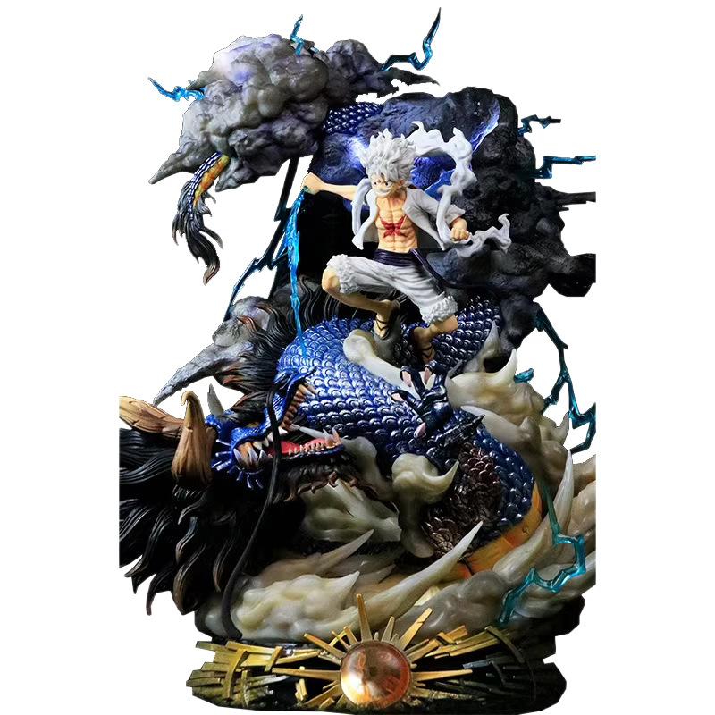 Hot Sell 23cm New Pirate King Handmade Nica Lufei Vs Longkaiduo Statue Anime Model Tide Play Ornament Handmade Holiday Gift