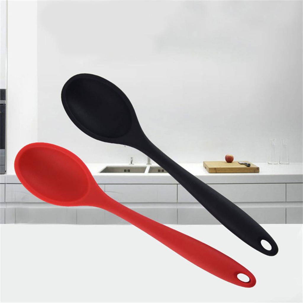 Heat Resistant Silicone Cooking Spoon Non Melting Stirring Spoon Durable Kitchen Spoon with Long Handle for Cooking