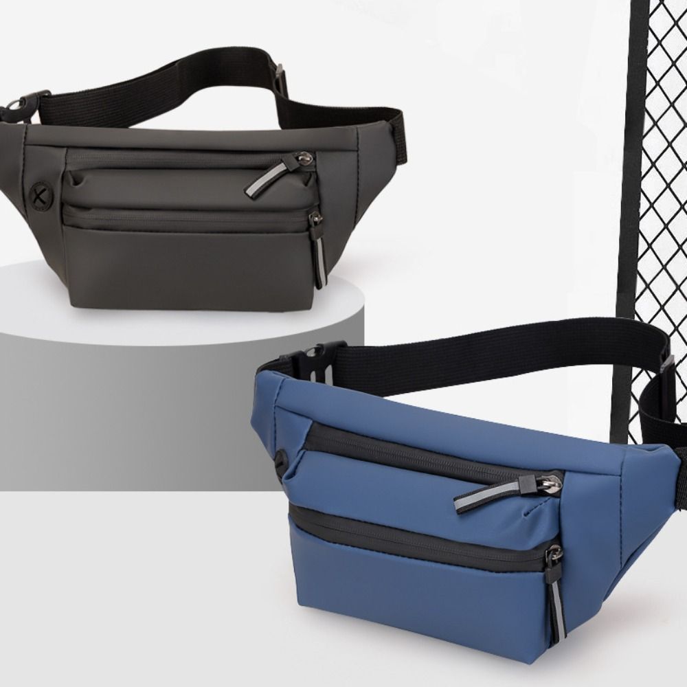 Модная поясная сумка из ПУ нейлона, черная, серая, синяя, водонепроницаемая, для занятий спортом на открытом воздухе, дорожный рюкзак, мужская, женская