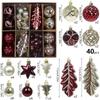 40PCS Assorted Pattern Christmas Ball Set Mixed Size Assorted Christmas Balls  Gift
