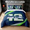Seattle Seahawks Design Bed Bedding Set 1 Duvet Cover + 2 Pillowcases Soft Breathable Household Bed Linens