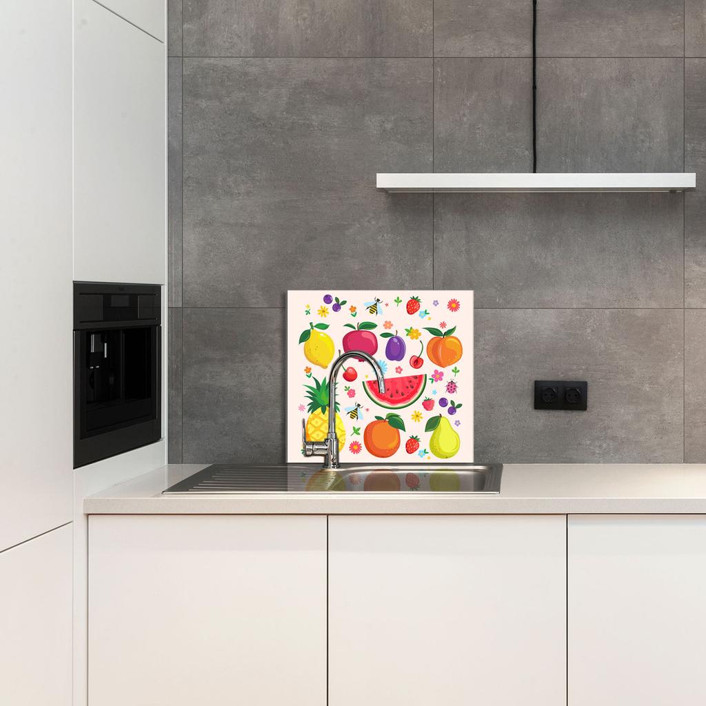 PANEL SZKLANY DO KUCHNI 65x60 Owoce