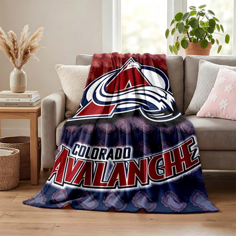 Colorado Avalanche blanket Flannel Blanket Soft Cozy Plush Throw for Sofa Bed Lightweight Home Decoration Gifts for Christmas various holidays
