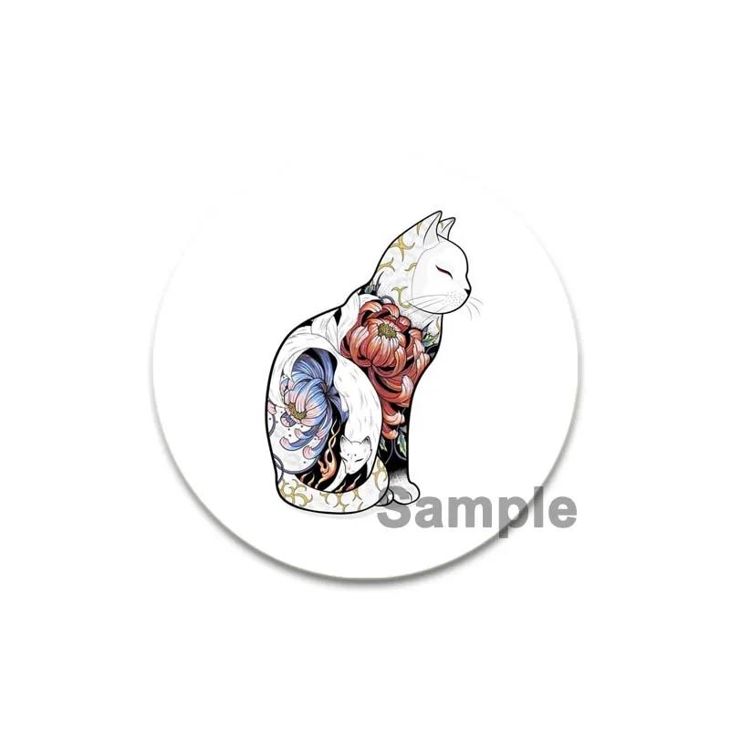 32/44/58 мм мультяшные животные значки на лацкан татуировка кошка эмаль булавка броши для рюкзака декоративные значки из сплава металла ювелирные изделия подарок