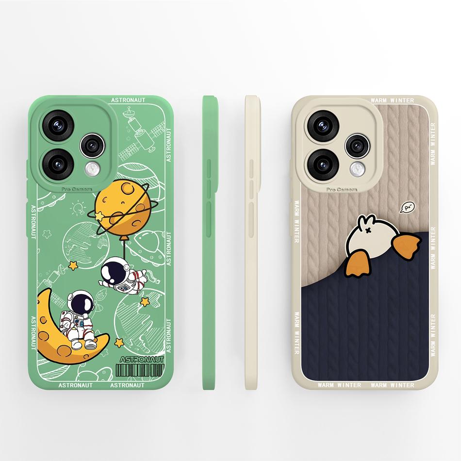 Case For Oppo Reno 15 Pro Mini 15F 15C 5G Lovely Cartoon Patterns Phone Cover For Oppo Reno15 Soft Smooth Liquid Silicone Bumper