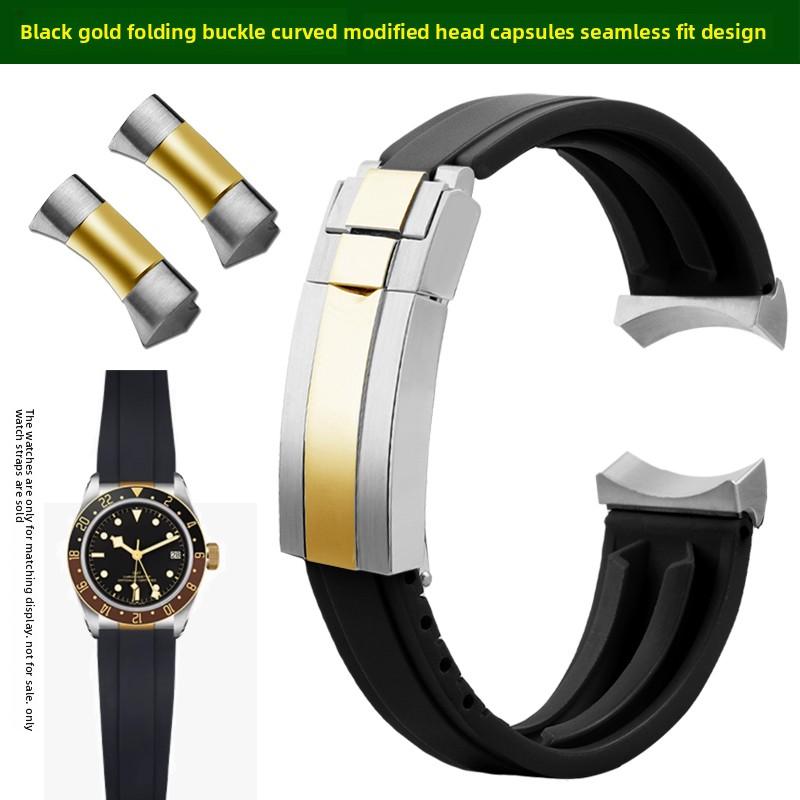 20 мм 22 мм резиновый ремешок для часов Для Tudor Black Bay Little panda monster Black Shield Модификация Силиконовый ремешок браслет для часов мужской