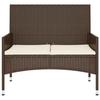 Banc de jardin - MAISON EXCLUSIVE - 2 places - Marron - Résine tressée - Coussins amovibles