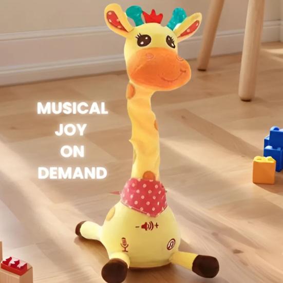 Dancing Giraffe Toy with LED Lights Sings Dances Repeats What You Say Plush Giraffe Toy Baby Electric Talking Stuffed Giraffe Musical Toy