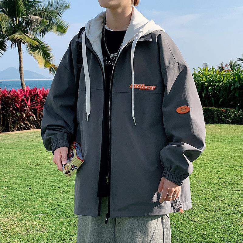 Мужское пальто, мужская одежда на весну и осень, мужская куртка больших размеров с капюшоном и двойной молнией в стиле Port Style для мужчин