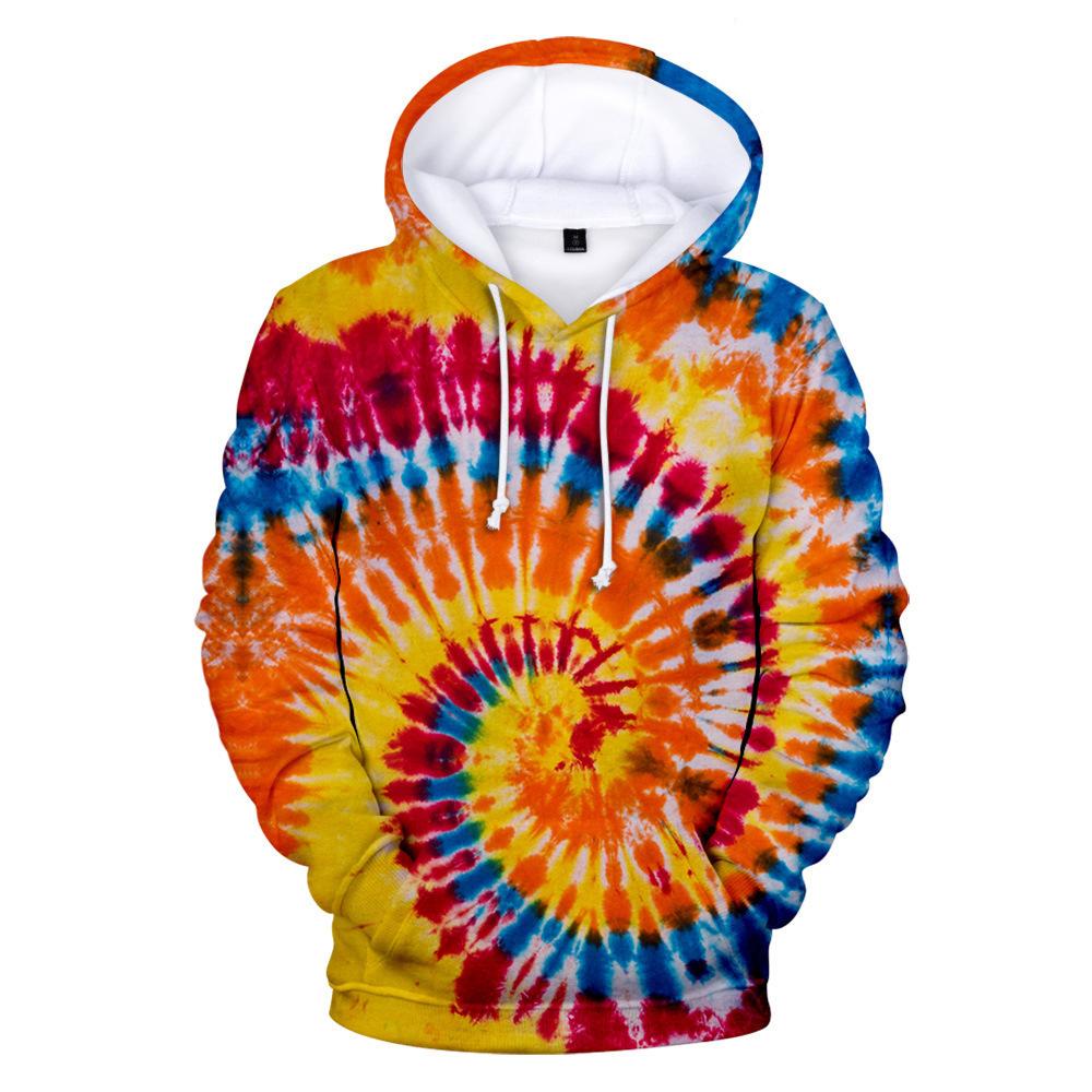 Красочные толстовки с капюшоном Tie Dye с 3D-принтом для женщин, модная уличная одежда, свободные свитера, толстовки Y2k, женская одежда