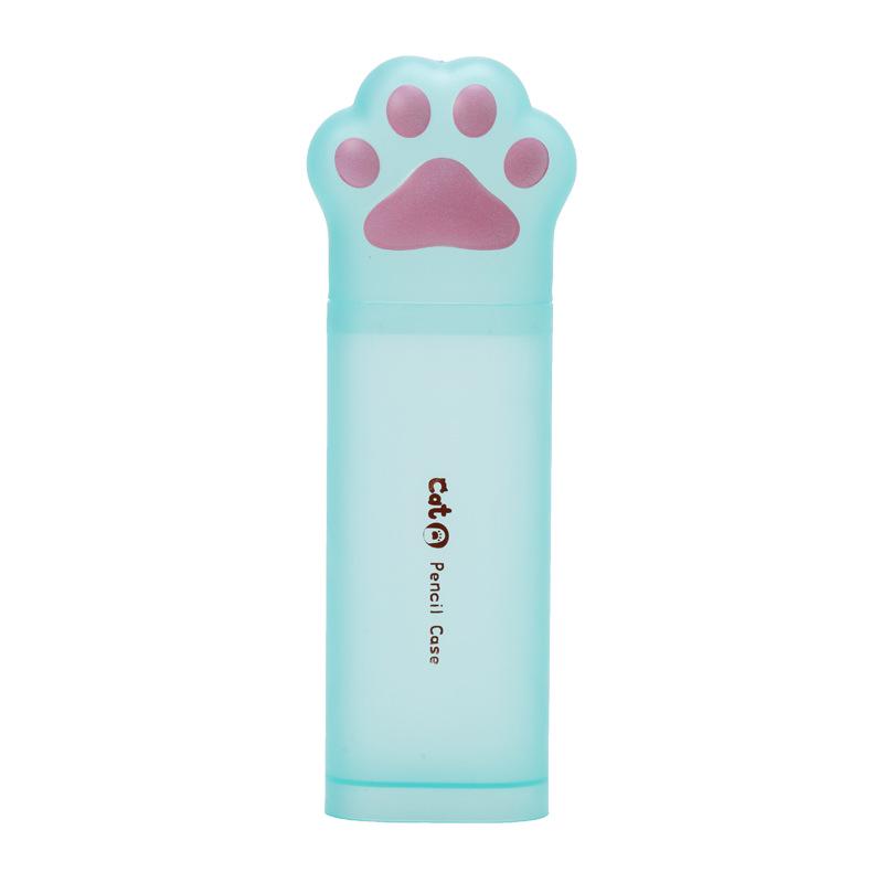 Cute Cat Paw Pencil Case - Soft, Frosted, Standable, and Customizable Cartoon Pencil Box