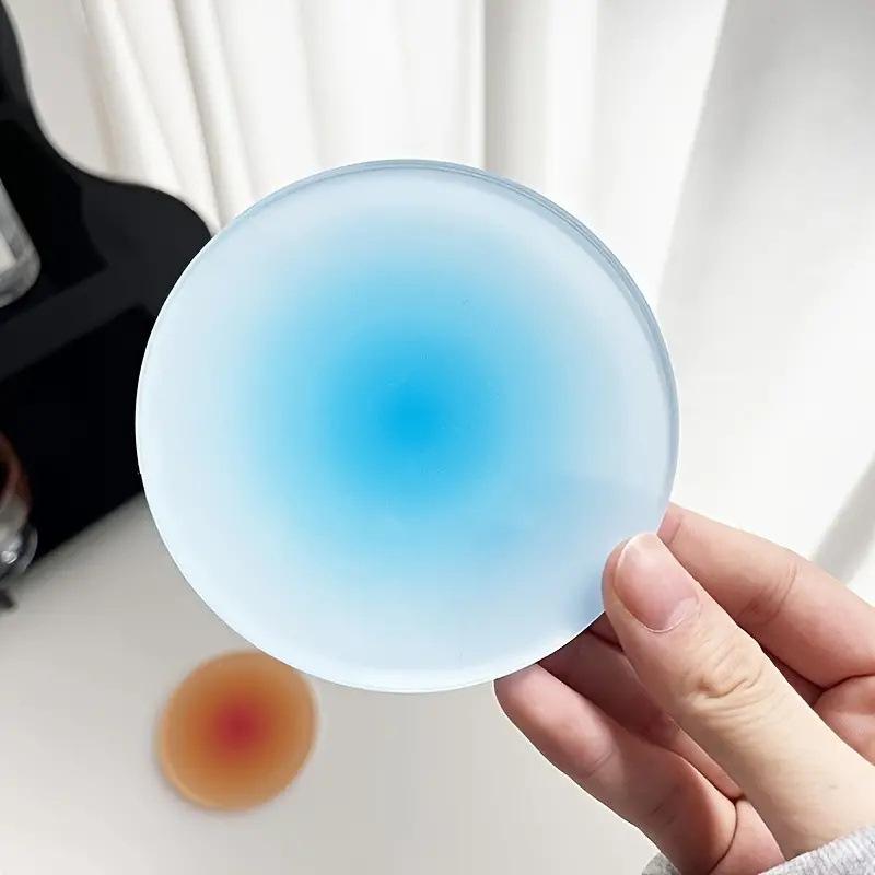 1/4Pcs Gradient Acrylic Round Coaster Sunset Gradient Heat Coffee Cup Pad Hot Drink Round Mug Mats Kitchen Dining Table Decor