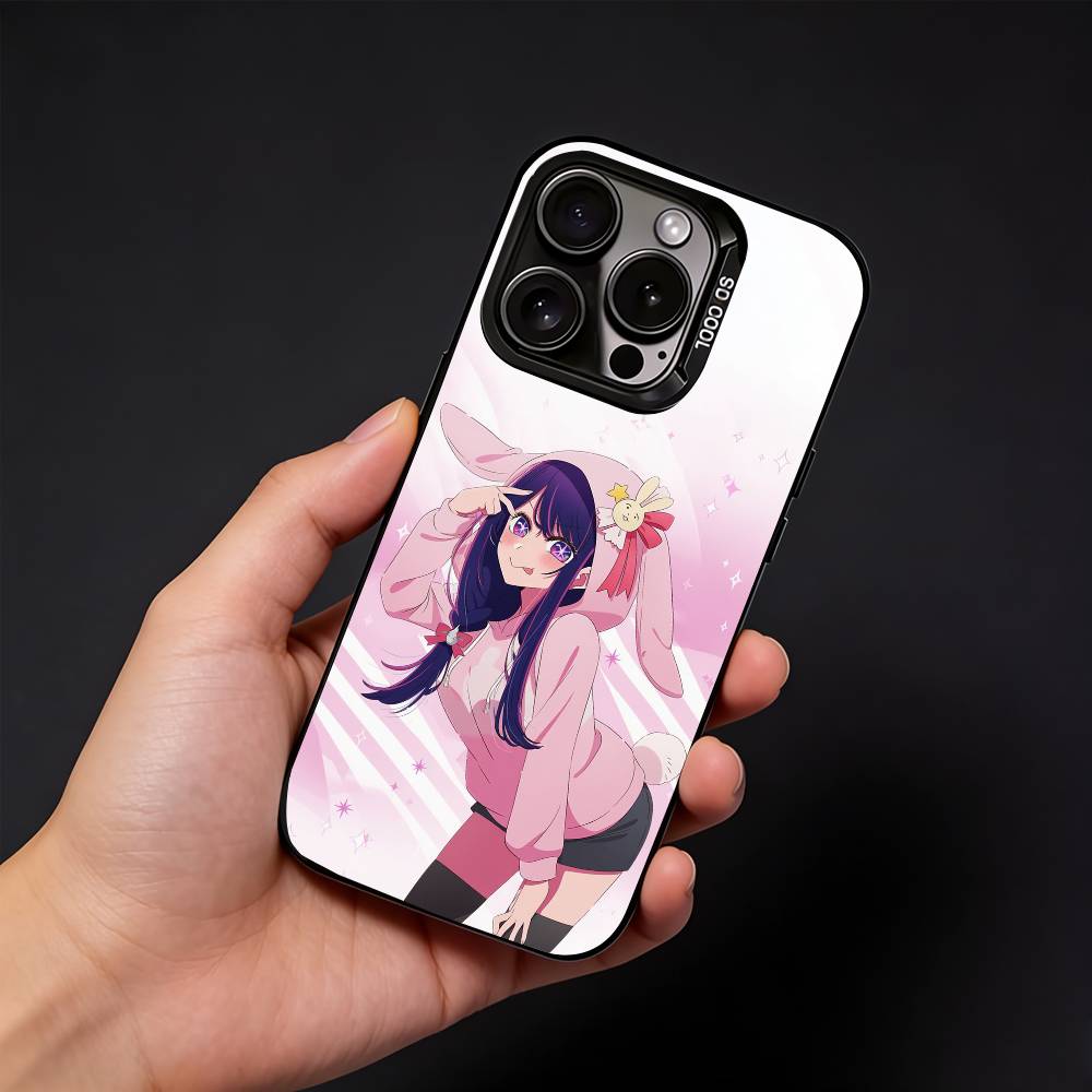 Чехол для телефона Anime O-Oshi No Ko для iPhone17, 16,15,14,13,12 Pro Max Черный Конфетный Матовый Ударопрочный Чехол