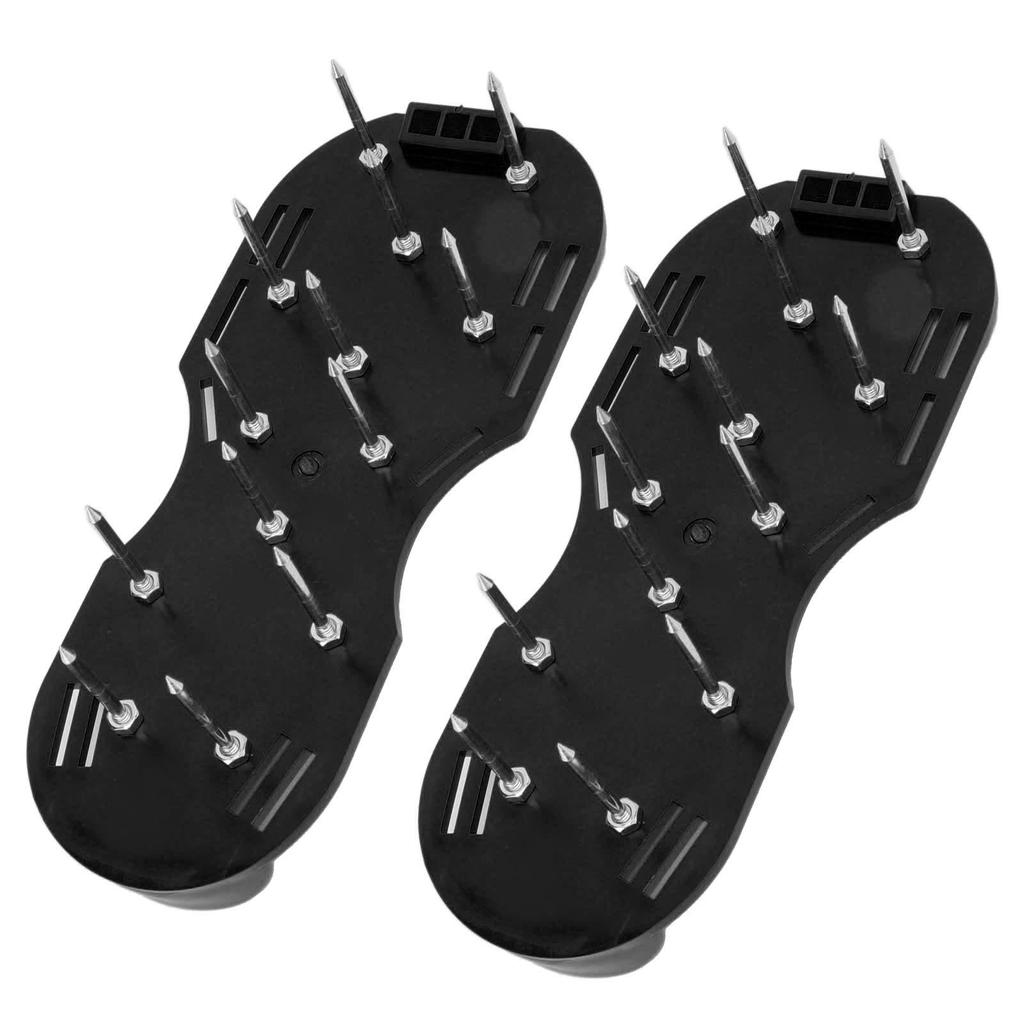 Шипованные ботинки для газона, треугольные ремешки с пряжками, аэратор для газона, шипованные ботинки, скарификаторы для сада, черные