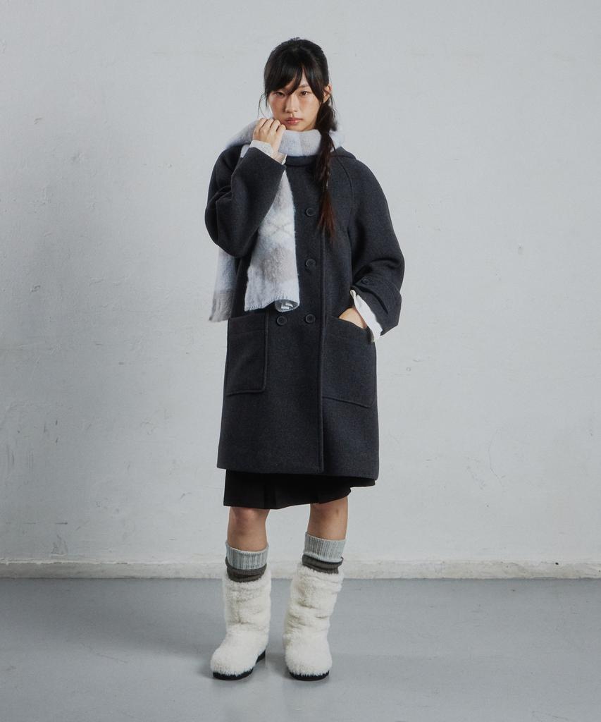 CGP (Women) Double-Button Long Coat - Dark Grey