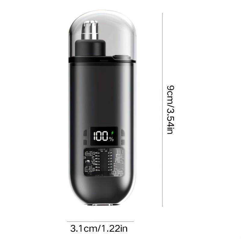 A Mini Portable and Stylish Electric Nose Hair Trimmer with USB Charging Function and Digital Display for Nose Care and Cleaning