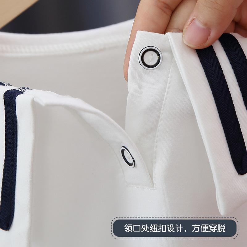 Нижняя рубашка с лацканами для девочек, весенне-осенняя корейская белая детская футболка