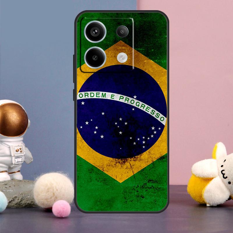 Brazil Flag Case For Xiaomi Redmi Note 15 Pro Plus 10 11 12 13 14 Pro Redmi 15 15C 14C 10C 12C 13C Cover