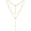 Summer Hot Girl Matching 925 Silver Fine Accessory 14k Gold Plated Long Body Chain Sexy Chest Chain Natural Pearl Drop Necklace