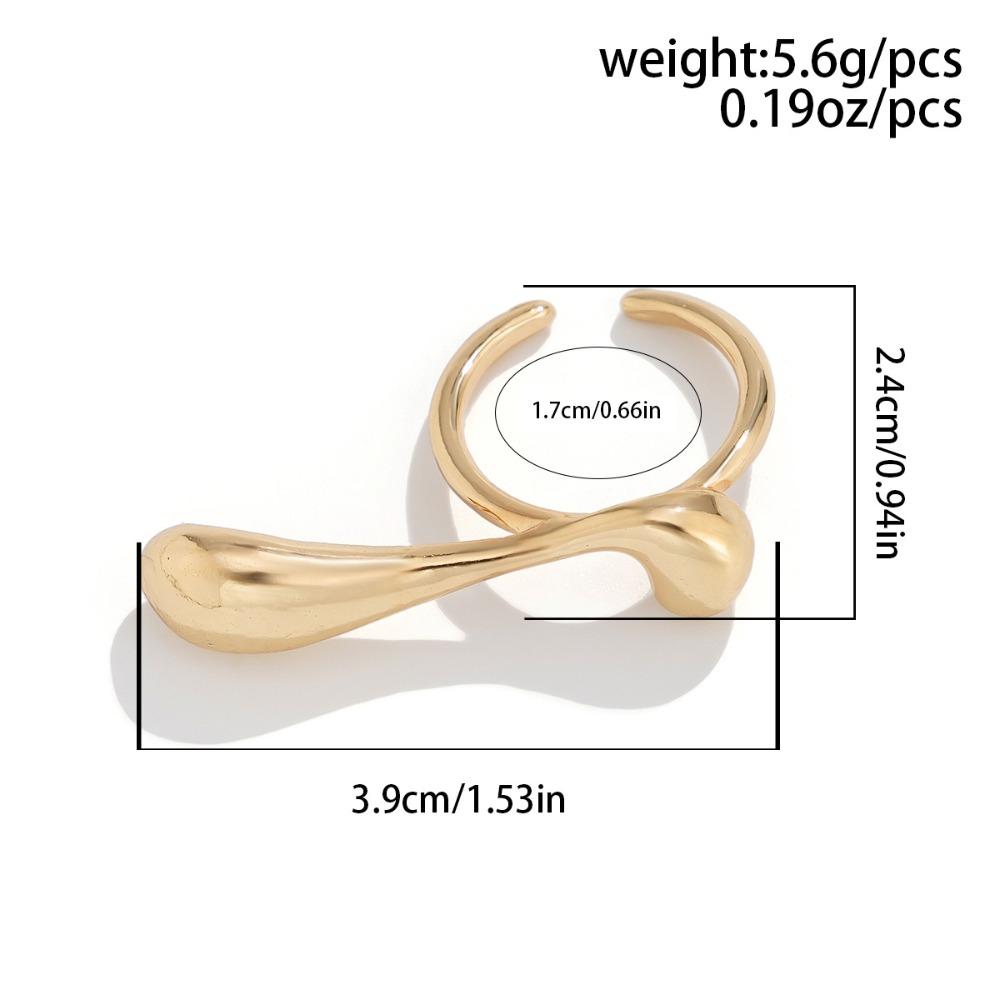 Простое Преувеличенное Французское Кольцо Геометрическое Металлическое Гладкое Кольцо Новые Массивные Кольца