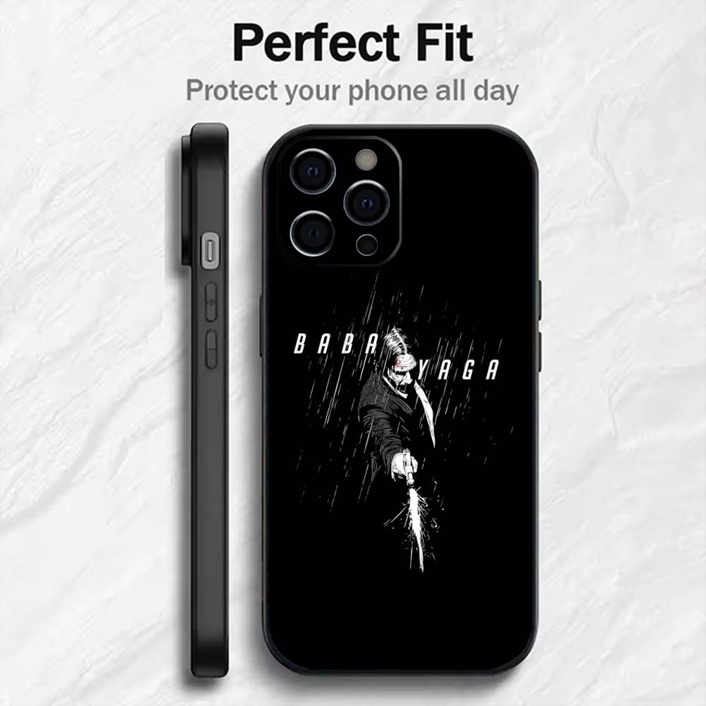 Чехол для телефона с персонажем фильма Джон Уик для iPhone 17, 16, 15, 14, 13, 12 Plus, Max, Мягкий силиконовый, Черный