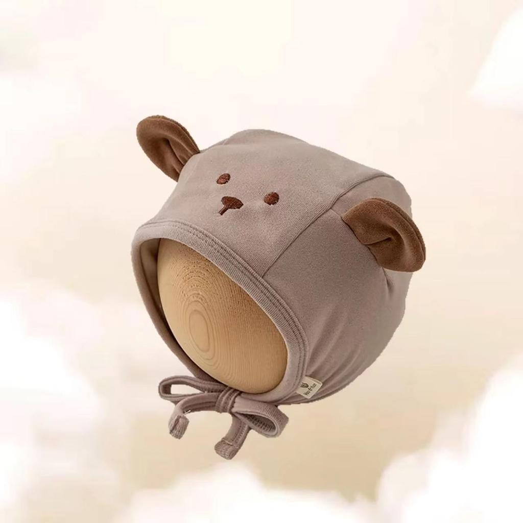 Милая мультяшная шапка для защиты ушей младенца, весенне-осенняя теплая шапка-бини для мальчика, девочки, уличная ветрозащитная шапка с ушками для младенца
