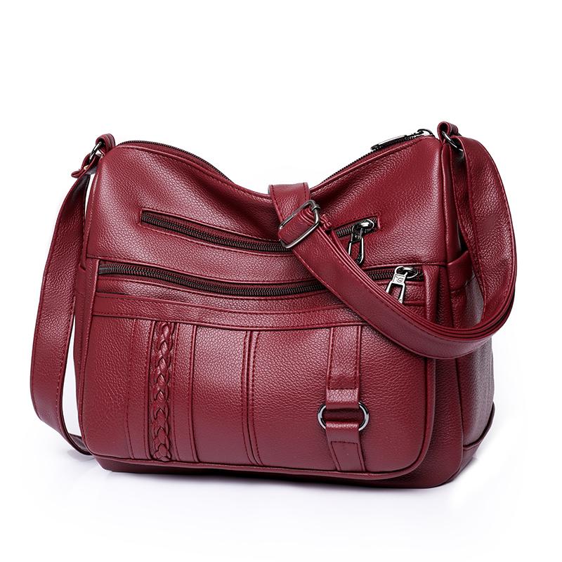 Luxury Soft Leather Women's Bag and Multi-pocket Ladies Shoulder Crossbody Bags