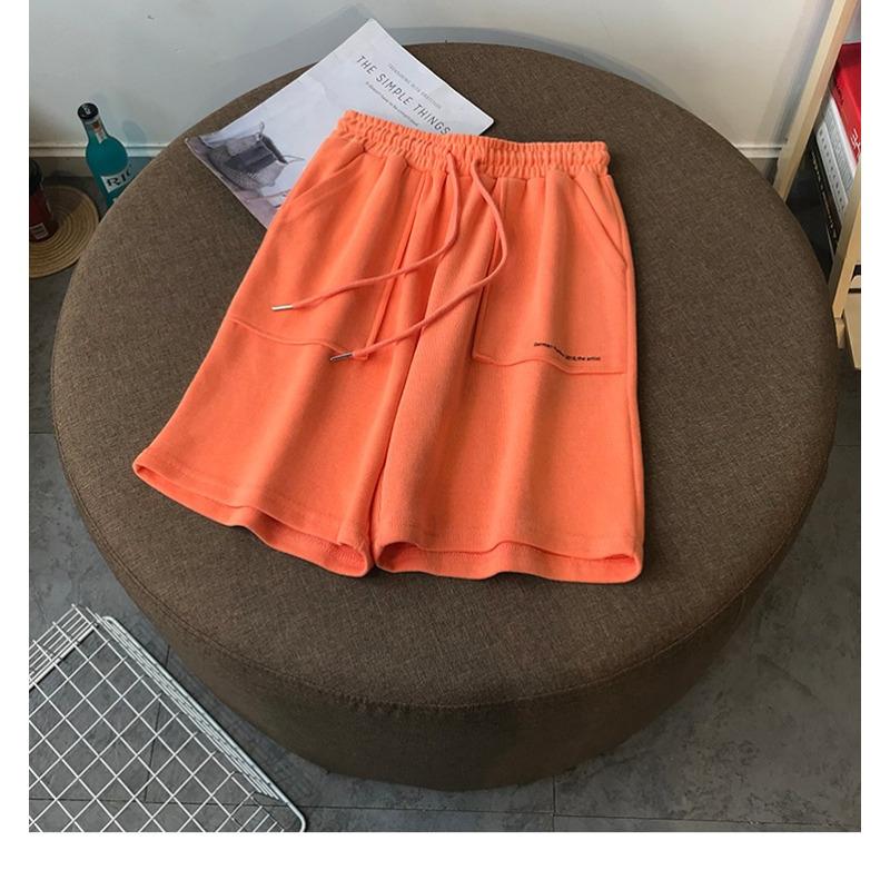 Летние спортивные шорты Повседневные Студенческие С высокой талией Средней длины Для бега Свободные Широкие Укороченные брюки