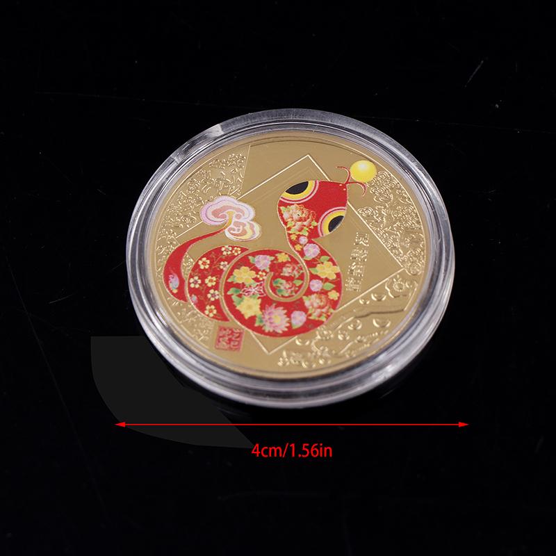 Памятные монеты 2025 года Змеи, медали китайского зодиака, 3D рельефные монеты, коллекционные годовые монеты