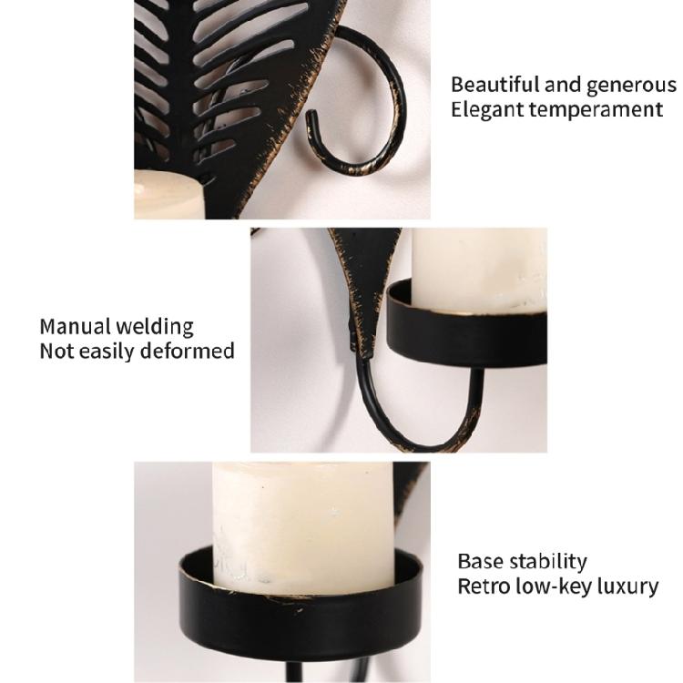 Черные Настенные Подсвечники С Деталями В Виде Листьев Для Создания Уюта В Спальнях И Гостиных