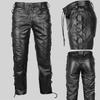 Мужские мотоциклетные байкерские длинные брюки на шнуровке из синтетической кожи, брюки для ночного клуба
