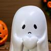 3 Pcs Halloween Ghost Figurine Spooky Small White Ghost Statue Resin Tabletop Ornaments for Indoor Home Office Desk Decor