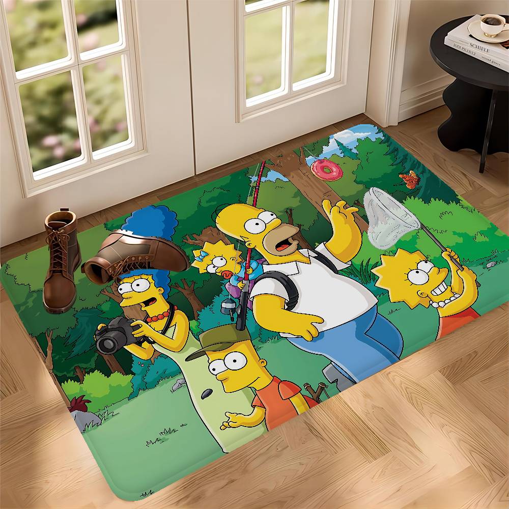 Коврик для пола S-Simpsons Аниме Нескользящий Коврик для прачечной Декор для прачечной Балкон Детская Гостиная Бытовые ковры