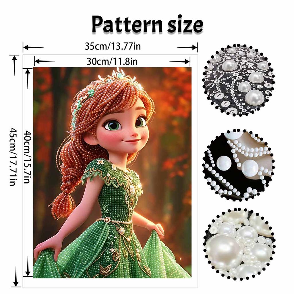 Disney Pearl Painting Handmade Princess In Green Dress Pearl Kit Home Decoration Painting