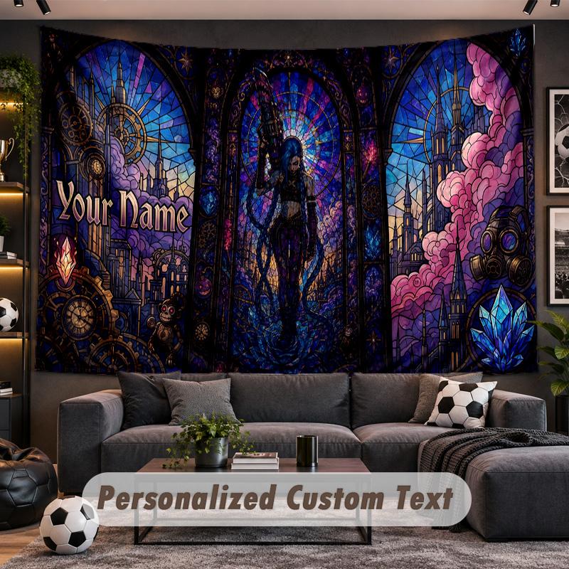 Arcane Personalized Tapestry Support Custom Name, Wall Art Home Decoration
