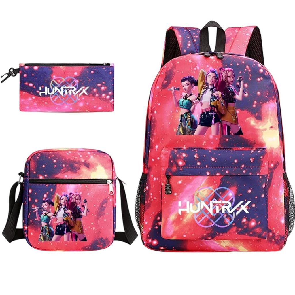 Girls Backpack College Style Large Capacity Lightweight Travel Backpack  Bag Three-Piece Set