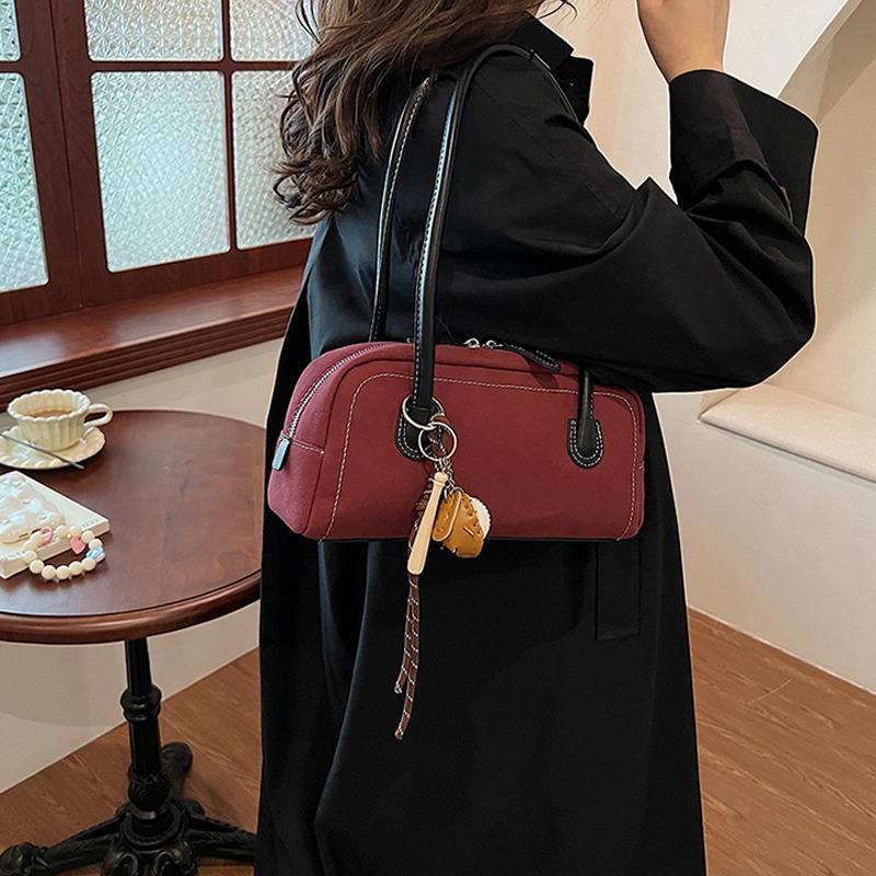 Новая замшевая сумка через плечо для женщин, многокарманная сумка под мышкой, сумка-саквояж из искусственной замши однотонного цвета на молнии для работы, шоппинга KTY