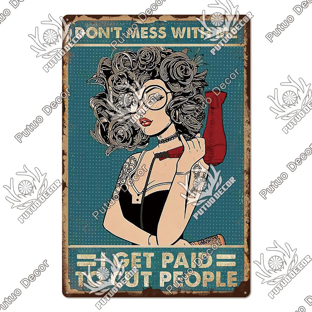 Декор парикмахерская жестяная табличка металлическая пластина винтажная ретро парикмахерская настенные художественные постеры железная картина для комнаты наклейки для дома