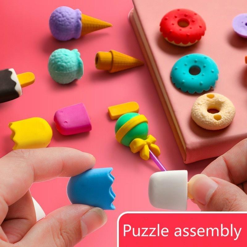 МИНИ 4 штуки милый быстрый пончик-мороженое, сладкий горшочек, стиль конфетной еды, ластик для карандаша, студент