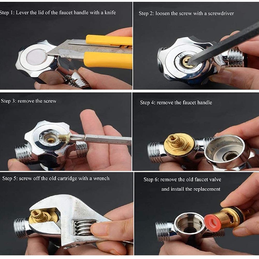 Универсальный сменный кран с латунным керамическим дисковым картриджем, внутренний кран для ванной комнаты, по часовой стрелке или против часовой стрелки