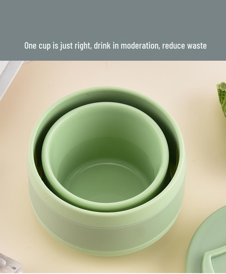 Портативный складной стакан из пищевого силикона с крышкой - Идеально подходит для путешествий, ополаскивателя для рта, зубной щетки и кофе.