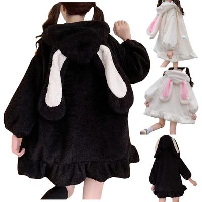 Женская зимняя повседневная плюшевая куртка с капюшоном и длинными рукавами и оборками из овечьей шерсти