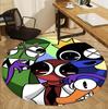 Game Rainbow Friends Pattern Round Rug, Indoor/Outdoor Mat, for Picnic, Gameroom, Bedroom, Office, Living Room, Home Decor Carpet, Birthday Gift