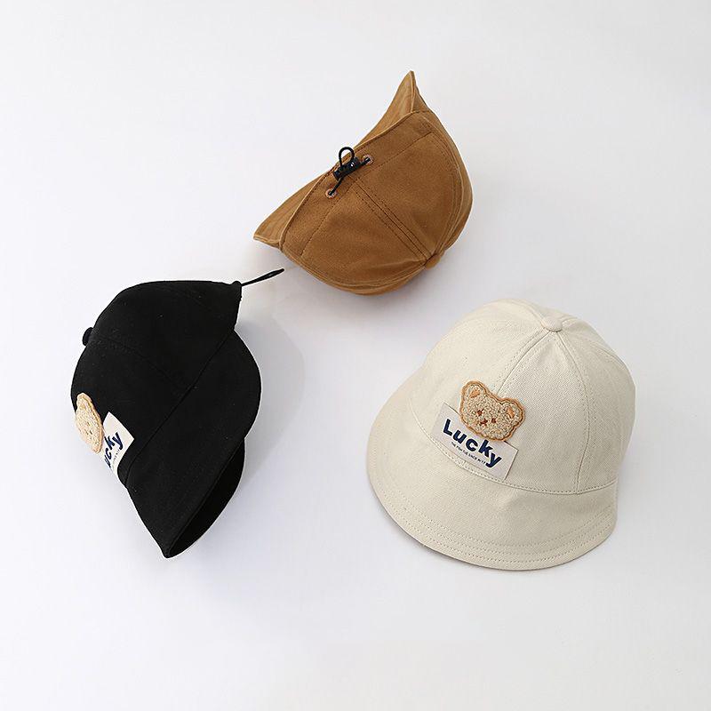 Мультяшная детская шляпа с медведем для мальчиков и девочек, повседневные детские солнцезащитные шляпы с широкими полями, милые регулируемые рыболовные шляпы с козырьком