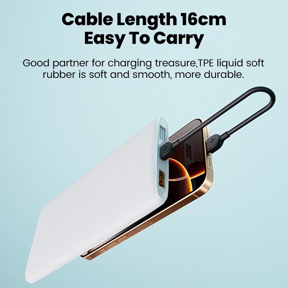 PD 20W/60W Cable Portable Keychain Short USB C to Type C Fast Charging Wire For Samsung Xiaomi iPhone 17 16 15 14 13 Support Data Transfer